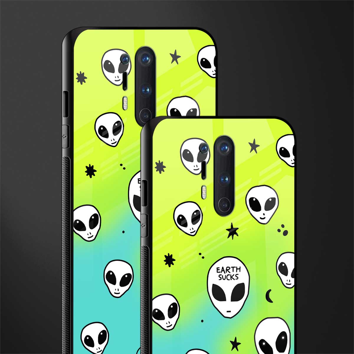 earth sucks neon edition glass case for oneplus 8 pro image-2