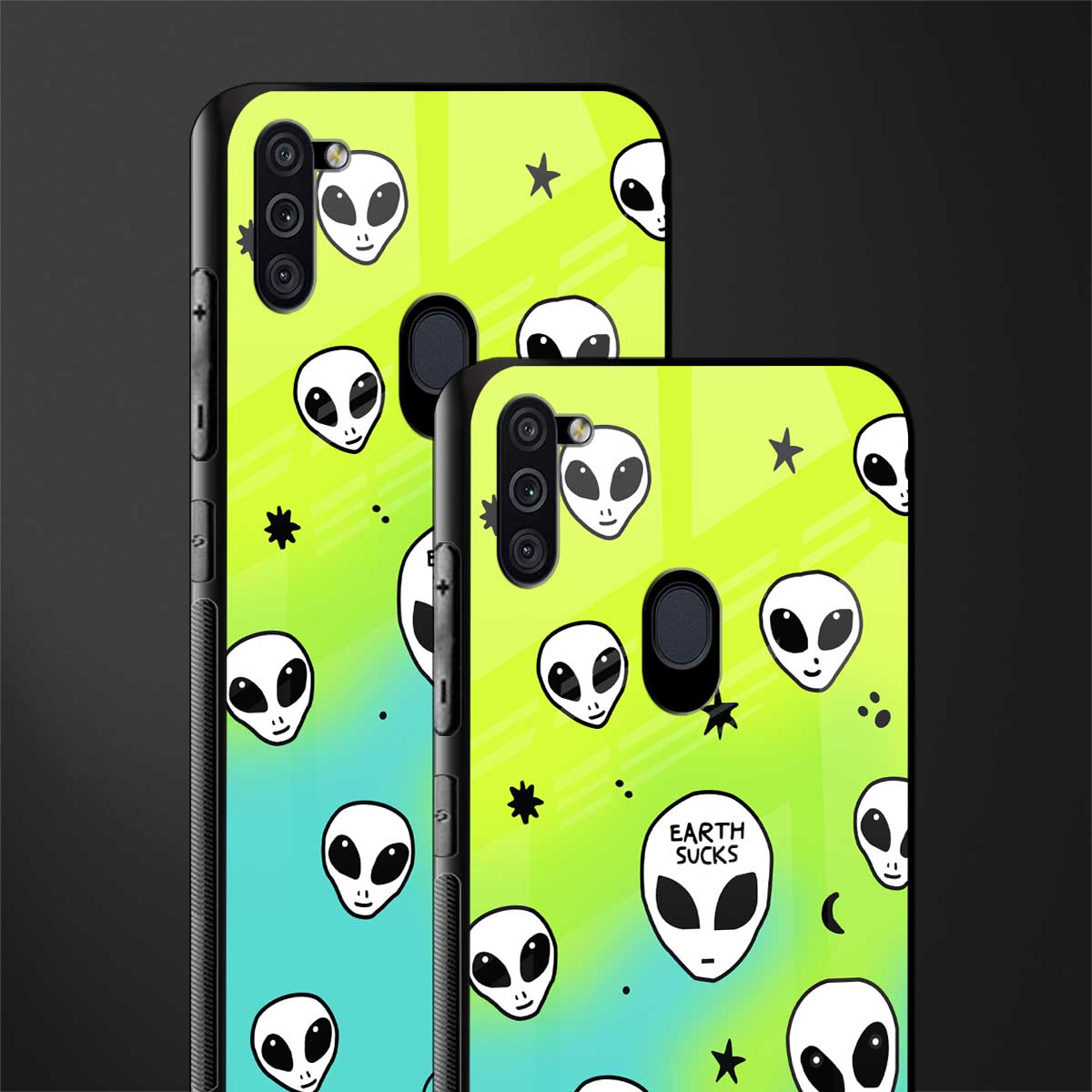 earth sucks neon edition glass case for samsung a11 image-2