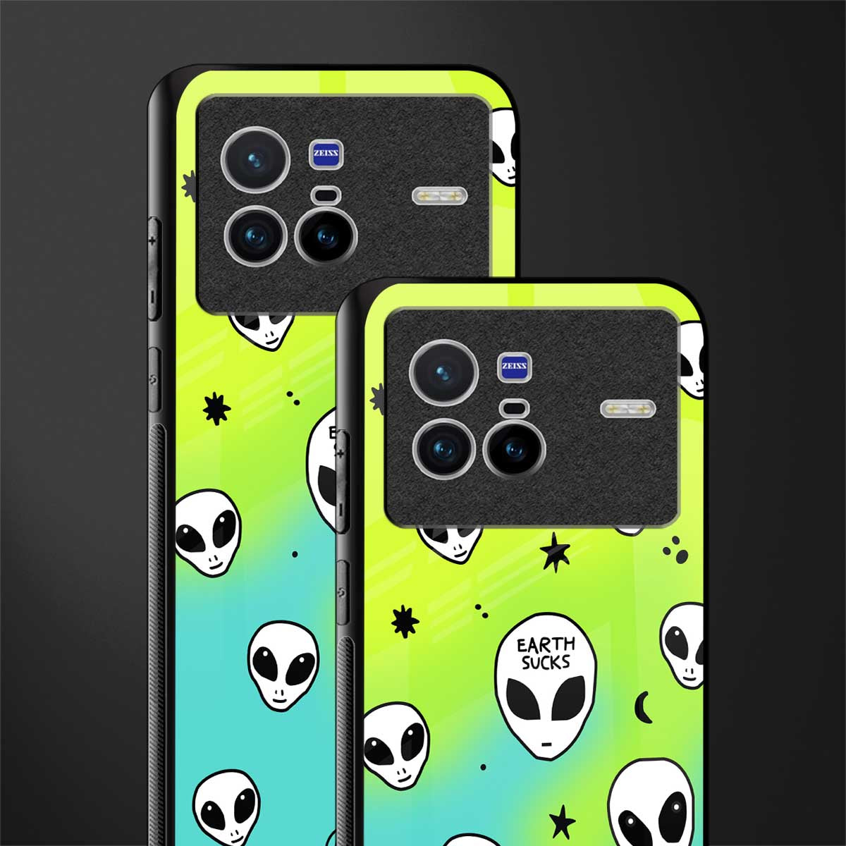 earth sucks neon edition glass case for vivo x80 image-2