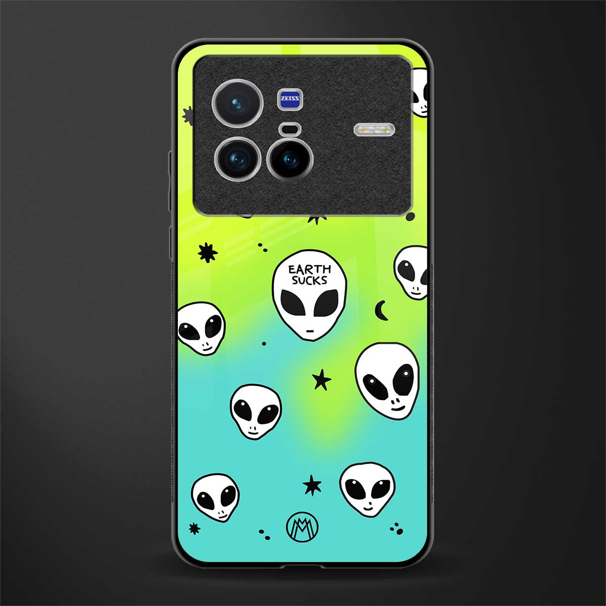 earth sucks neon edition glass case for vivo x80 image
