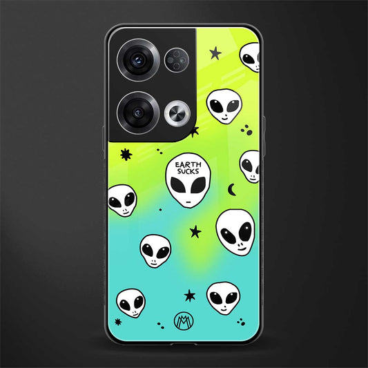 earth sucks neon edition back phone cover | glass case for oppo reno 8