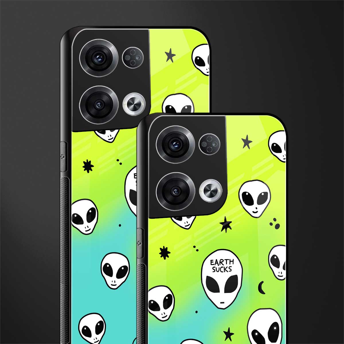 earth sucks neon edition back phone cover | glass case for oppo reno 8 pro