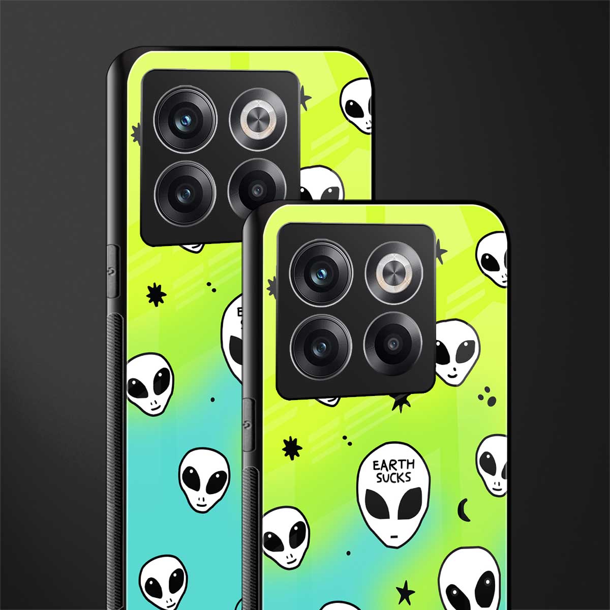 earth sucks neon edition back phone cover | glass case for oneplus 10t