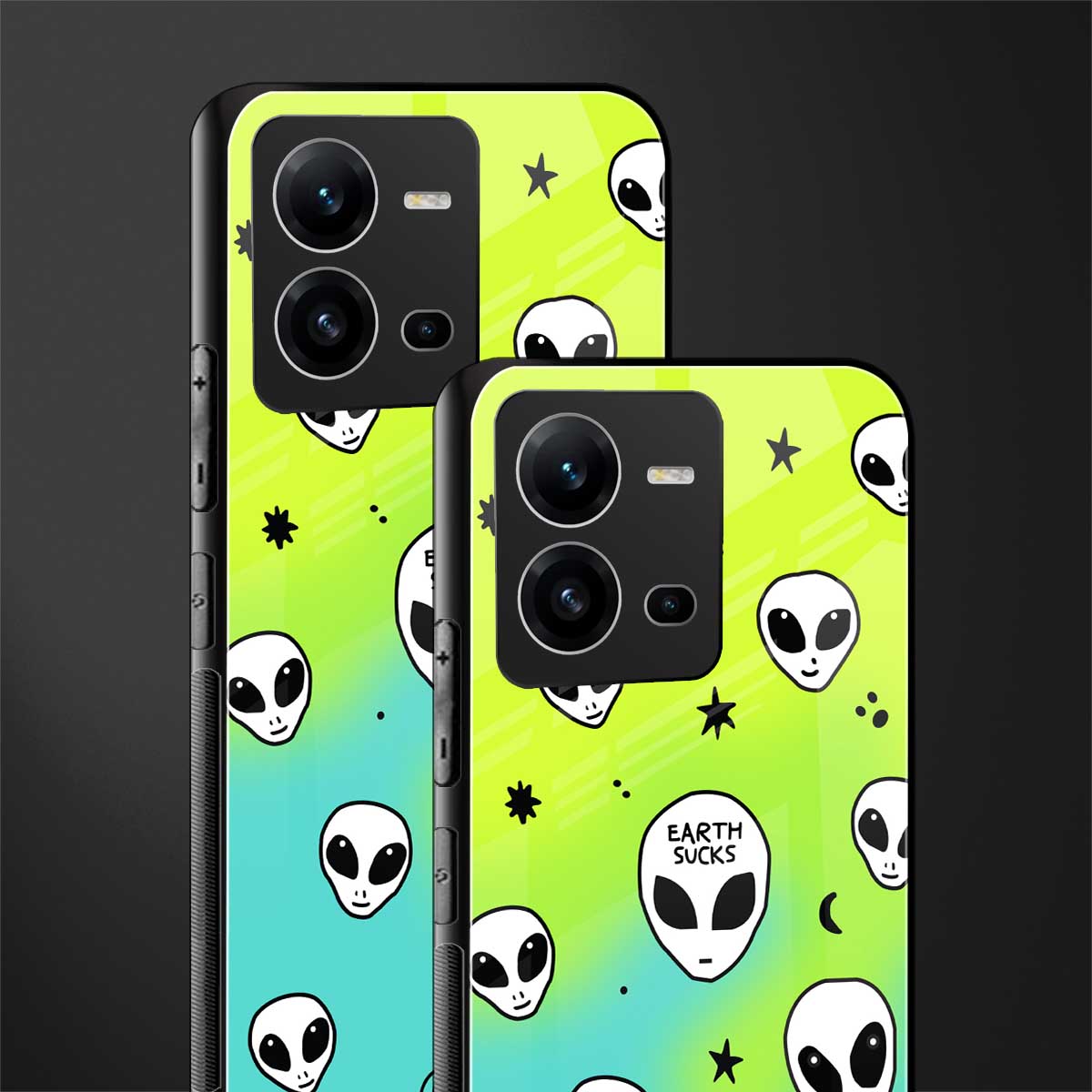 earth sucks neon edition back phone cover | glass case for vivo v25-5g
