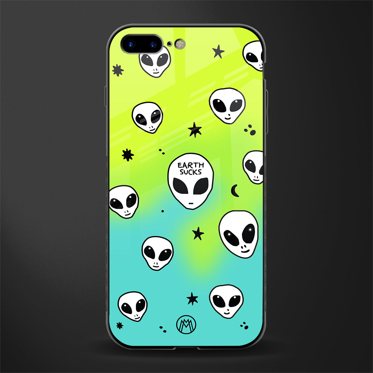 earth sucks neon edition glass case for iphone 7 plus image