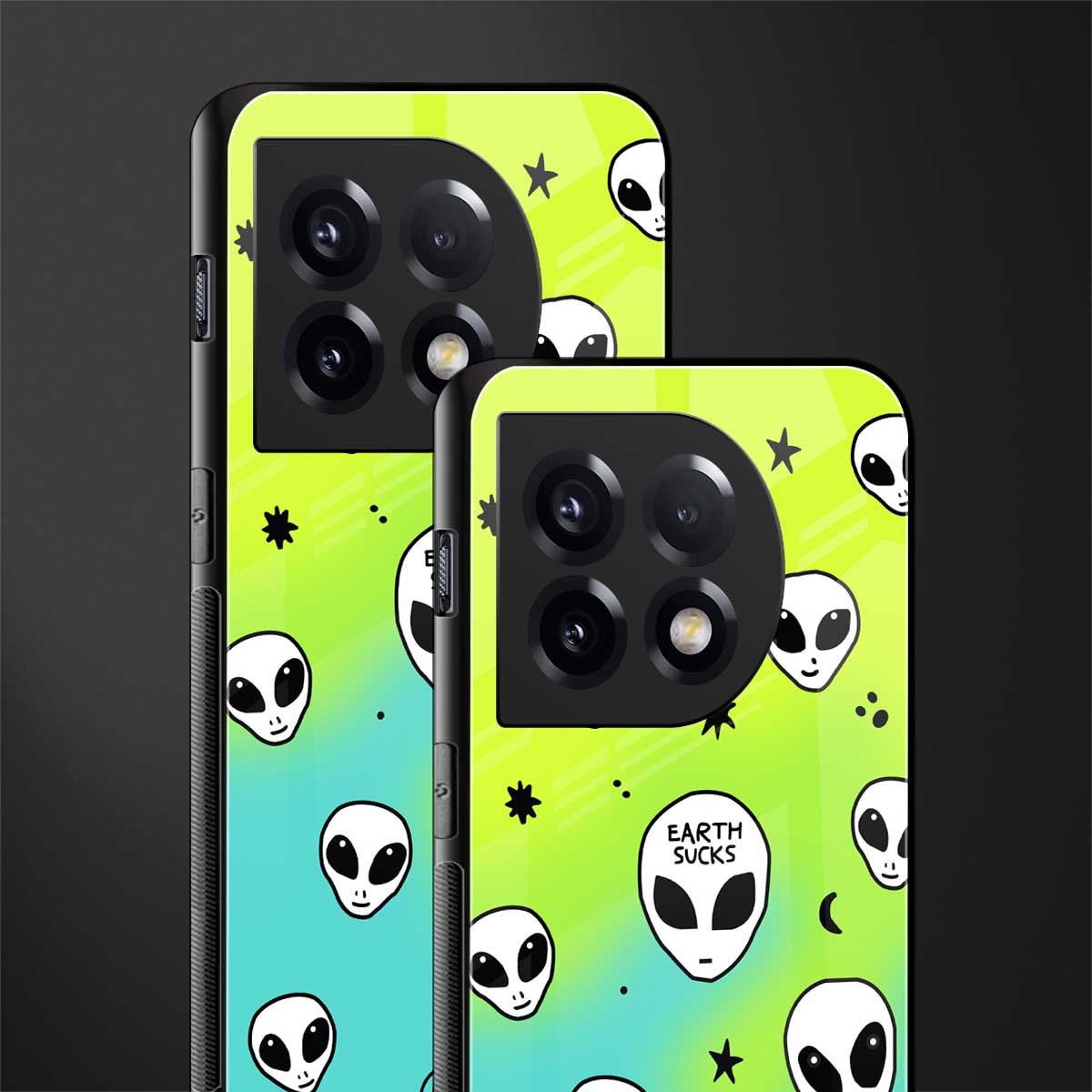 earth sucks neon edition back phone cover | glass case for oneplus 11