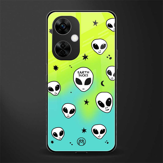 earth sucks neon edition back phone cover | glass case for oneplus nord ce 3 lite