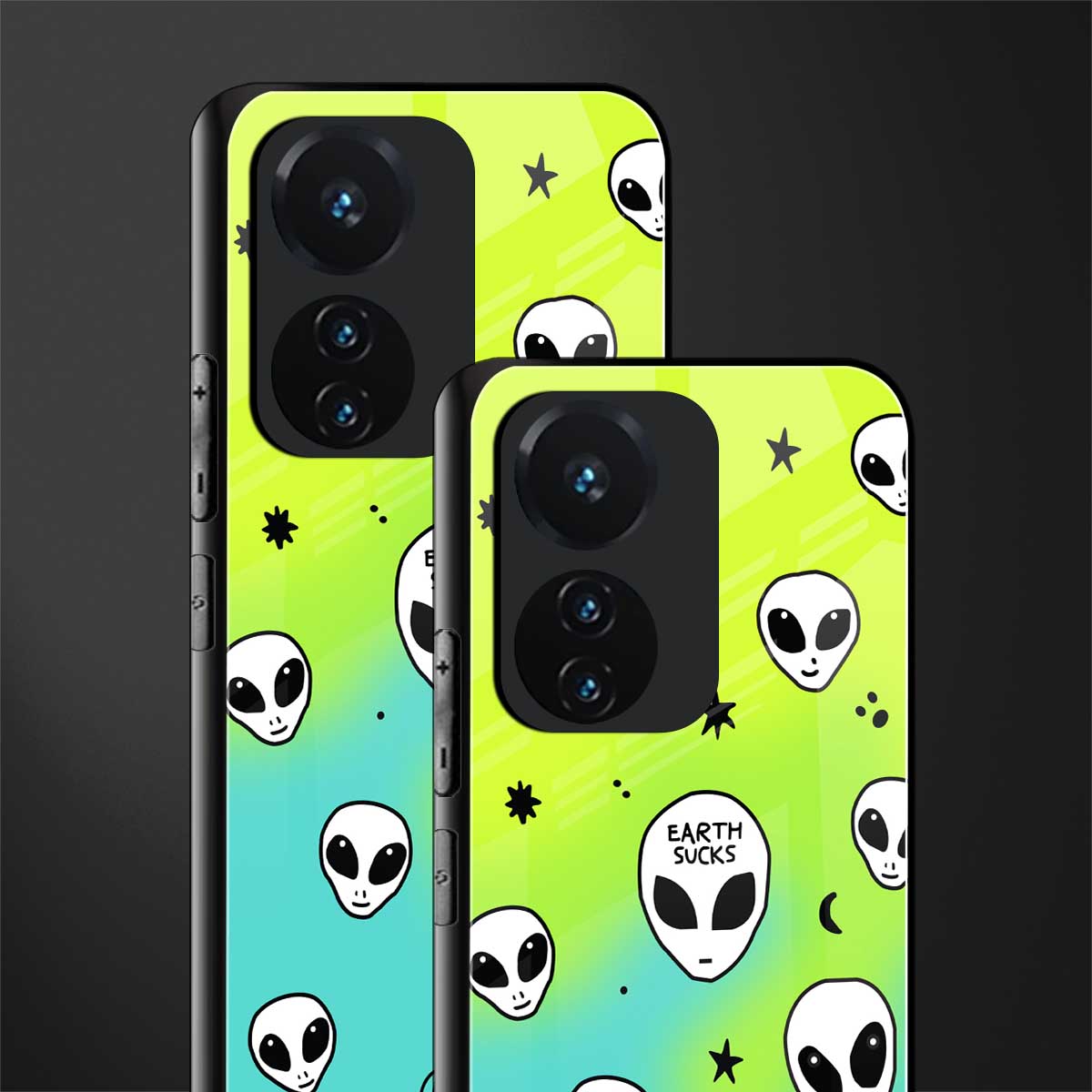 earth sucks neon edition back phone cover | glass case for vivo t1 44w 4g