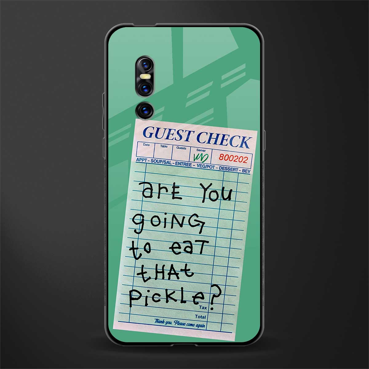 eat that pickle glass case for vivo v15 pro image