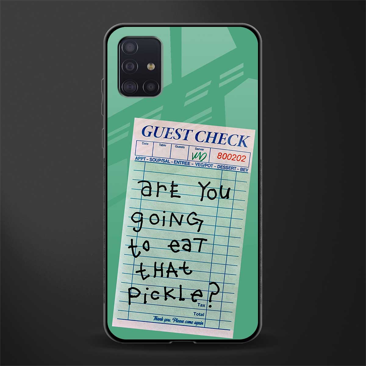 eat that pickle glass case for samsung galaxy a71 image