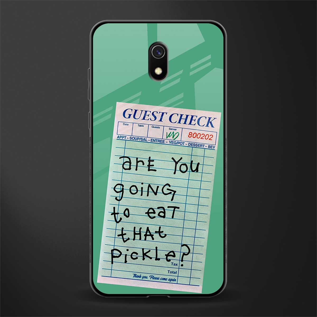 eat that pickle glass case for redmi 8a image
