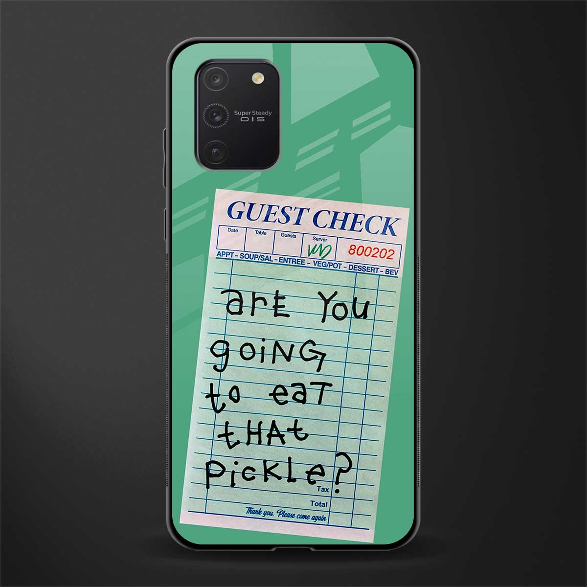 eat that pickle glass case for samsung galaxy a91 image