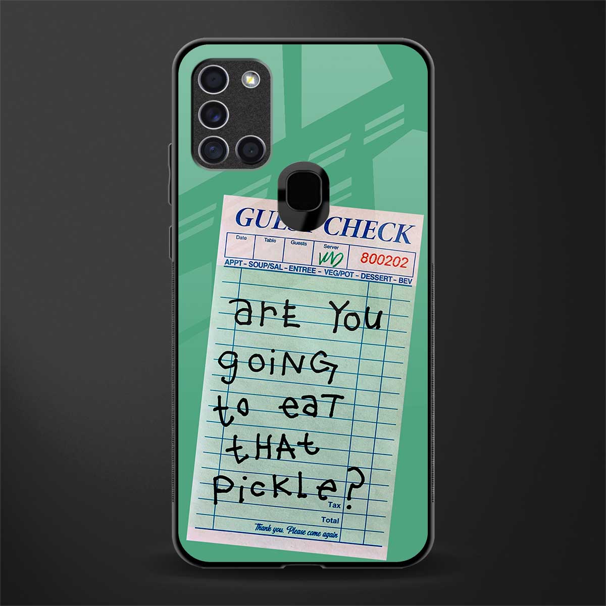 eat that pickle glass case for samsung galaxy a21s image