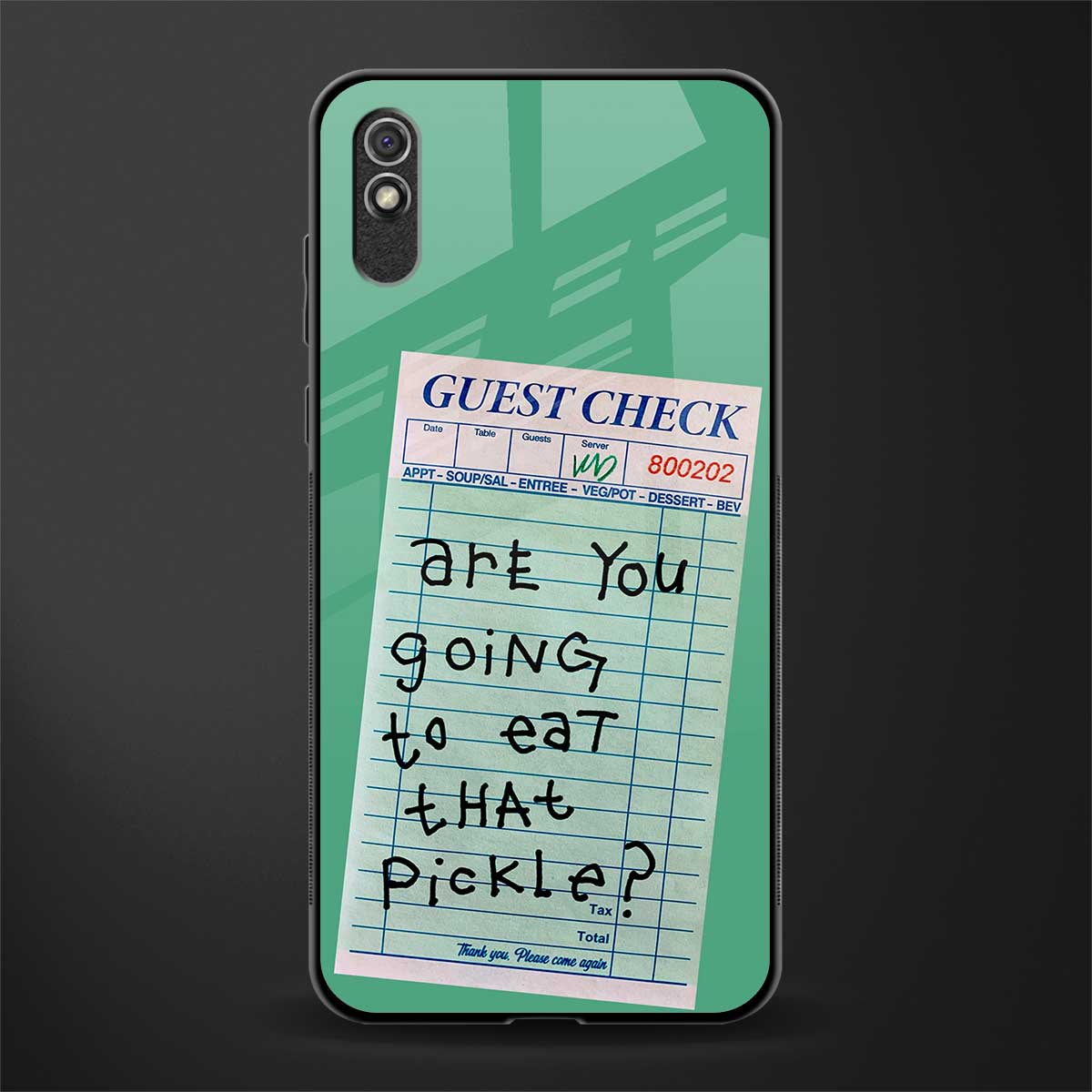 eat that pickle glass case for redmi 9i image