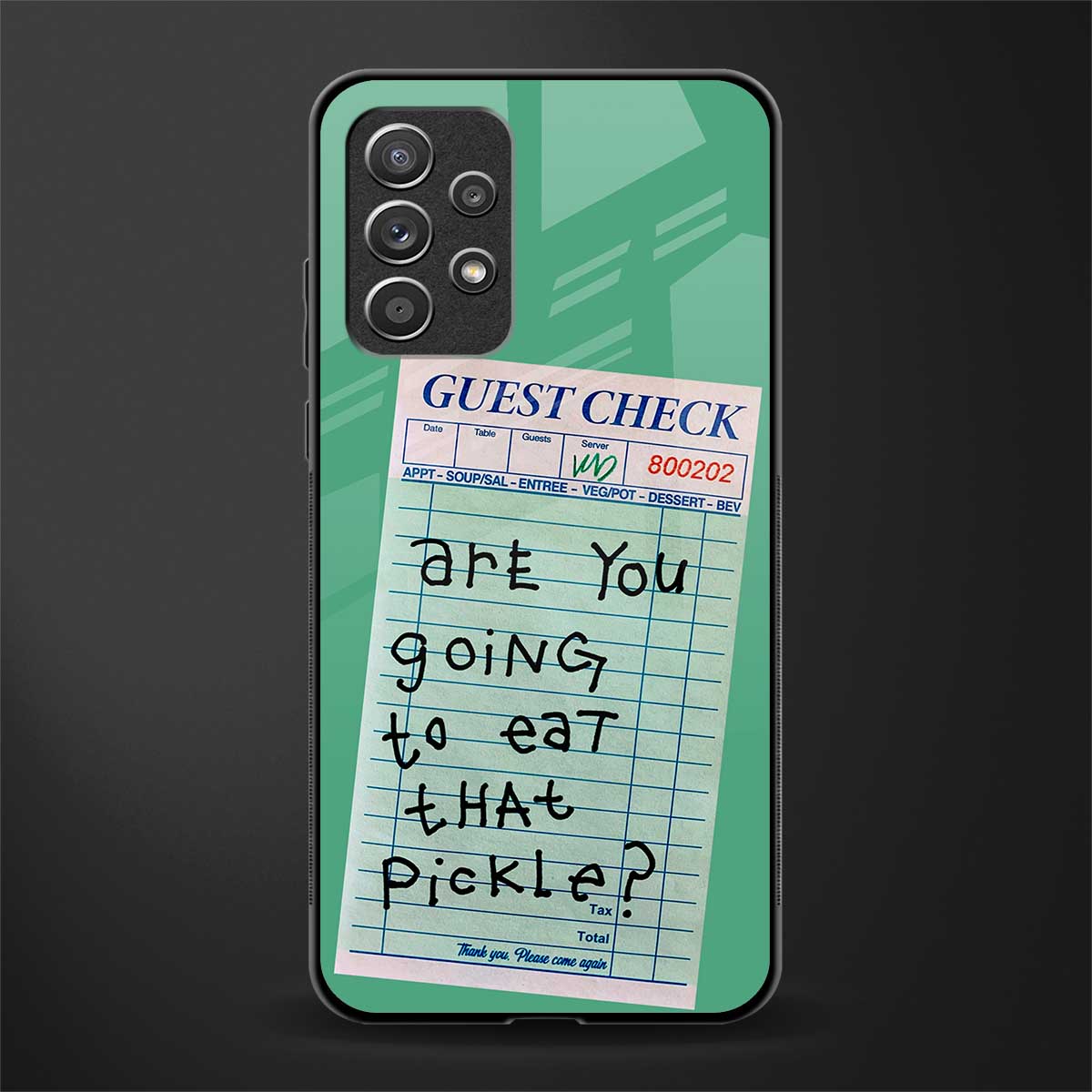 eat that pickle glass case for samsung galaxy a32 4g image