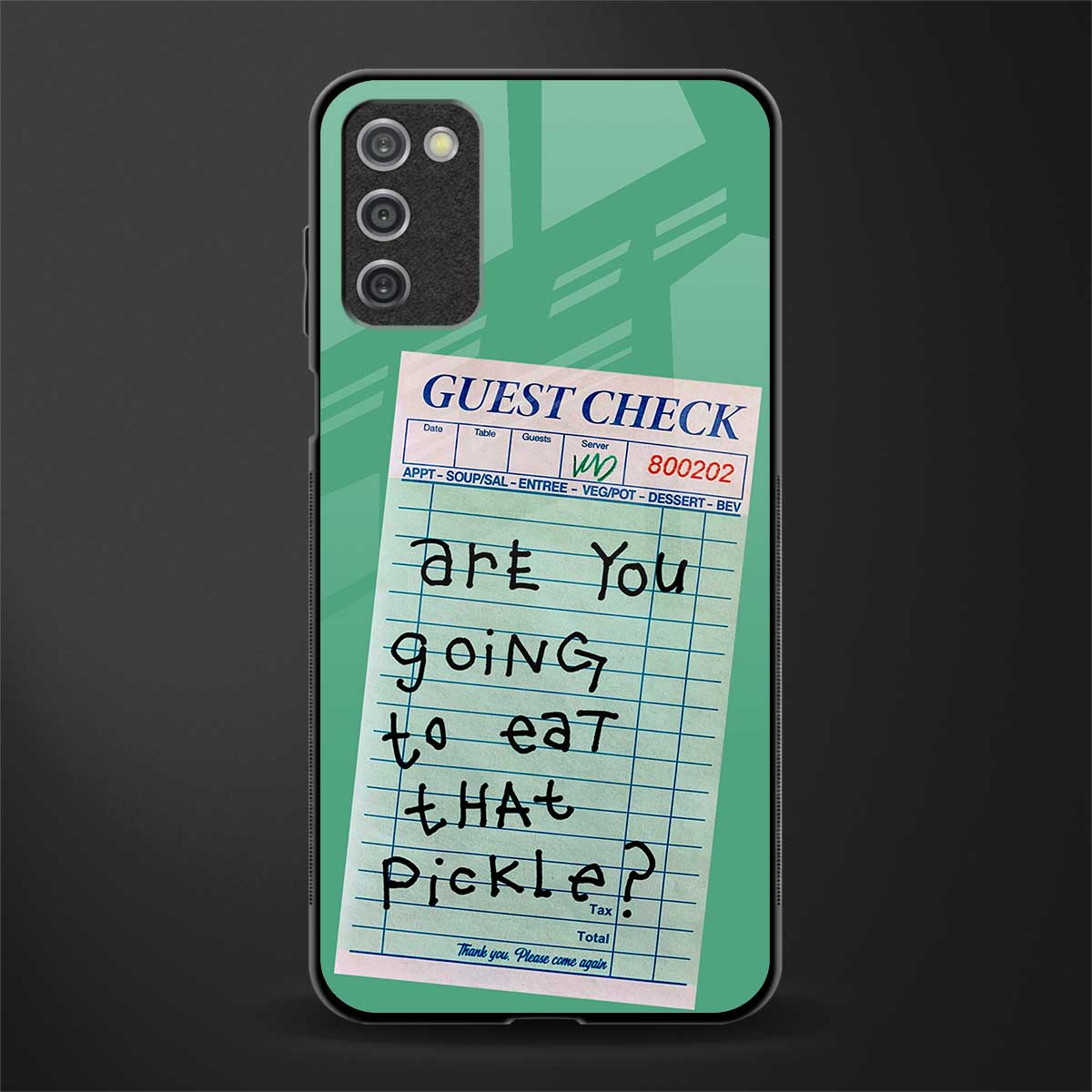 Eat That Pickle Phone Cover for Samsung Galaxy A03s Glass Case