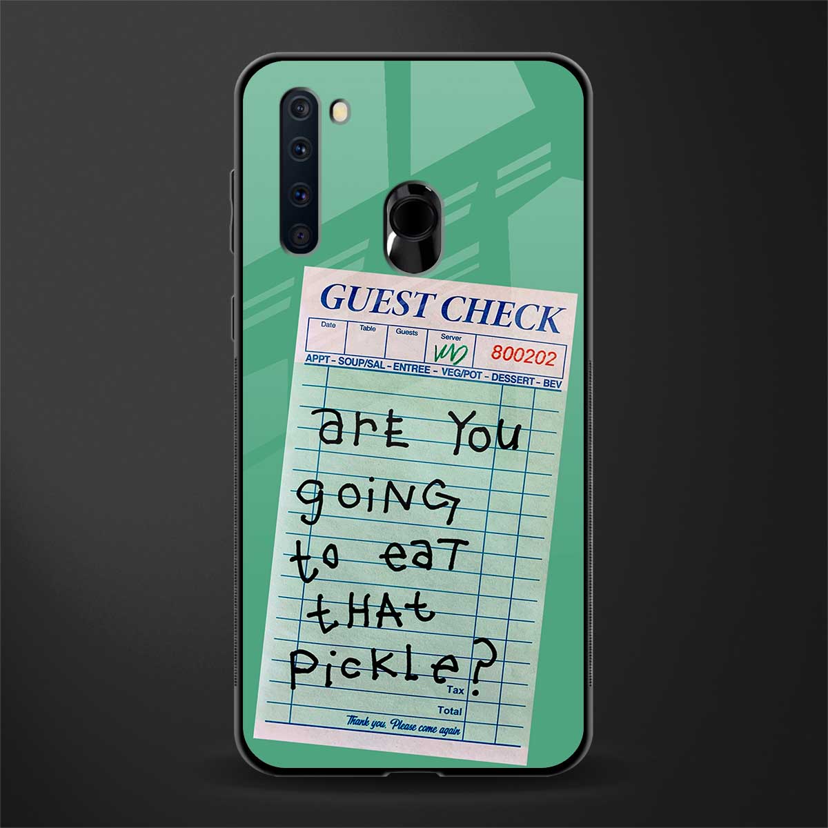 eat that pickle glass case for samsung a21 image