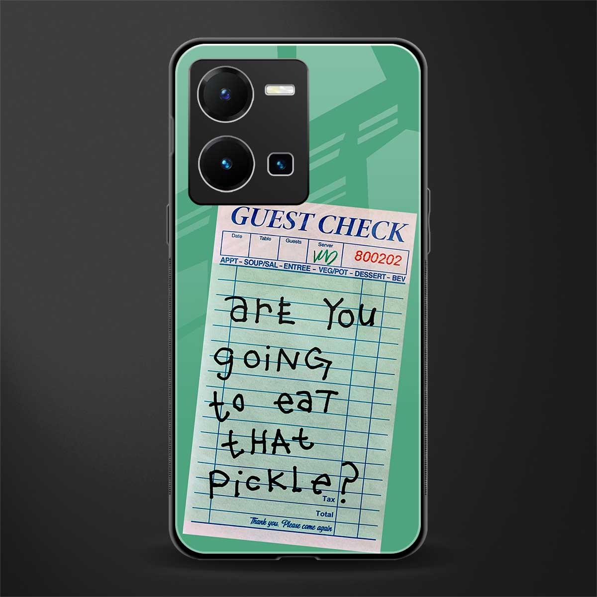 eat that pickle back phone cover | glass case for vivo y35 4g