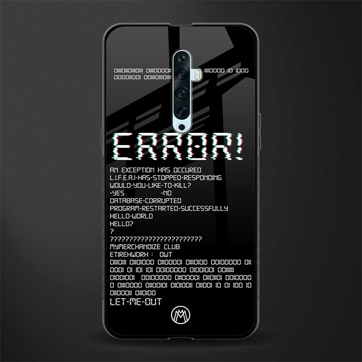 error glass case for oppo reno 2f image