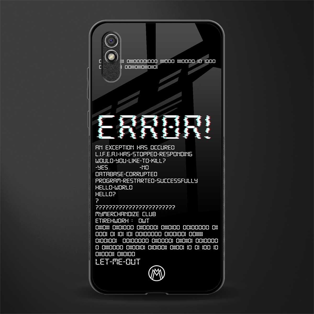 error glass case for redmi 9i image