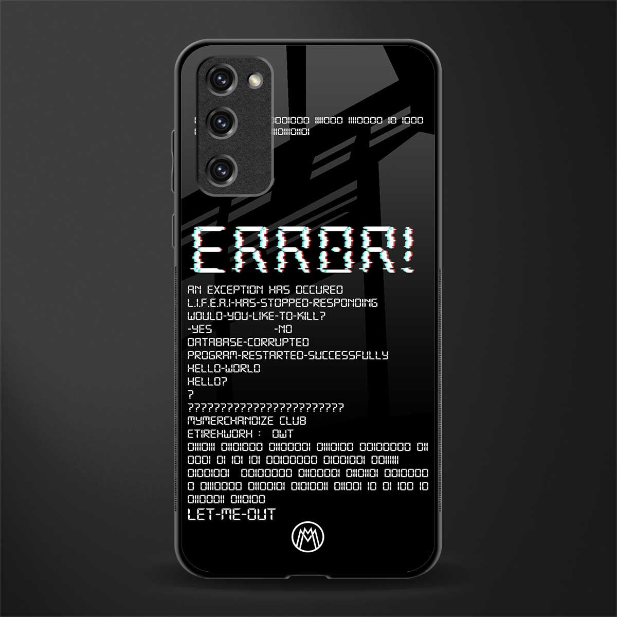 error glass case for samsung galaxy s20 fe image