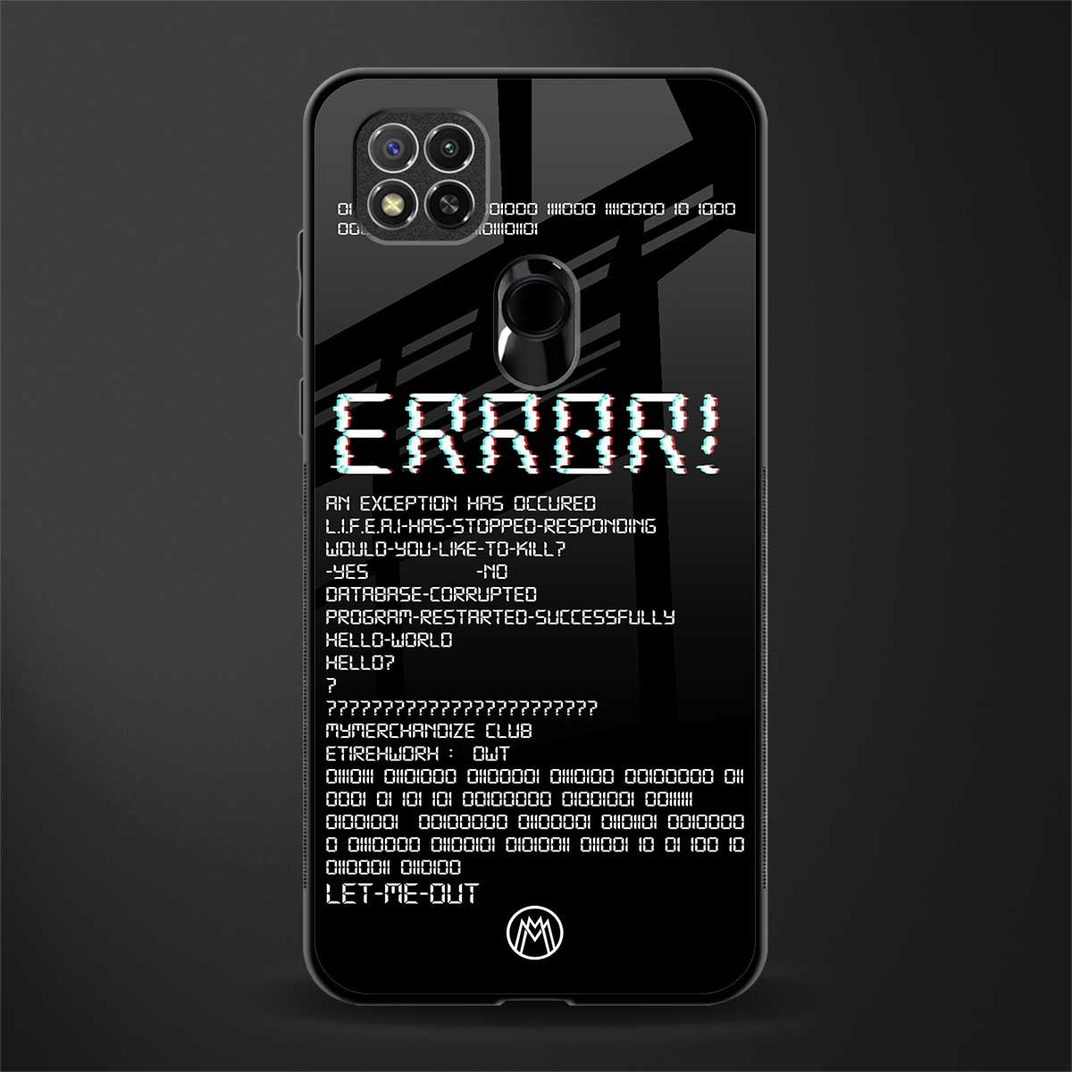 error glass case for redmi 9 image
