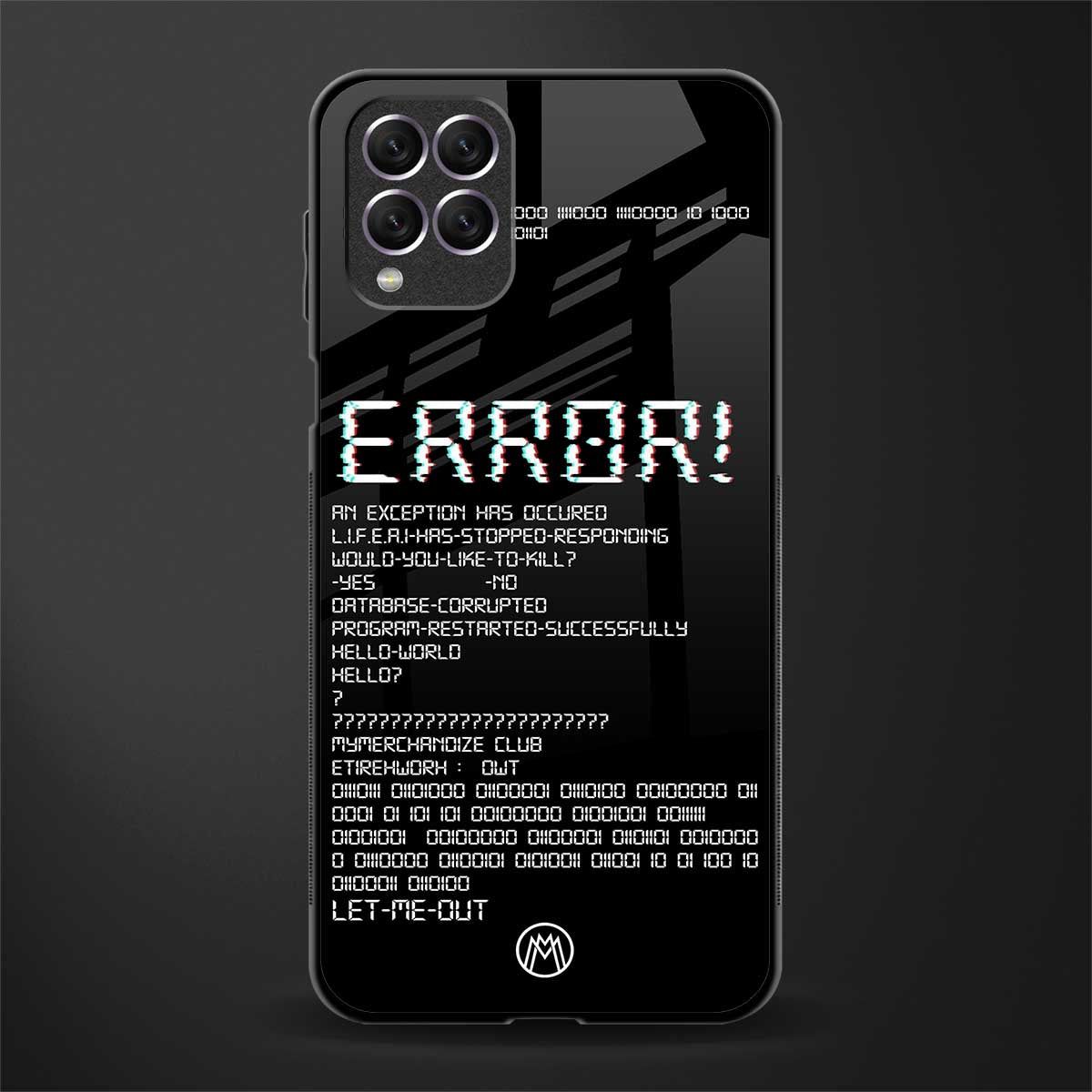 error glass case for samsung galaxy f62 image