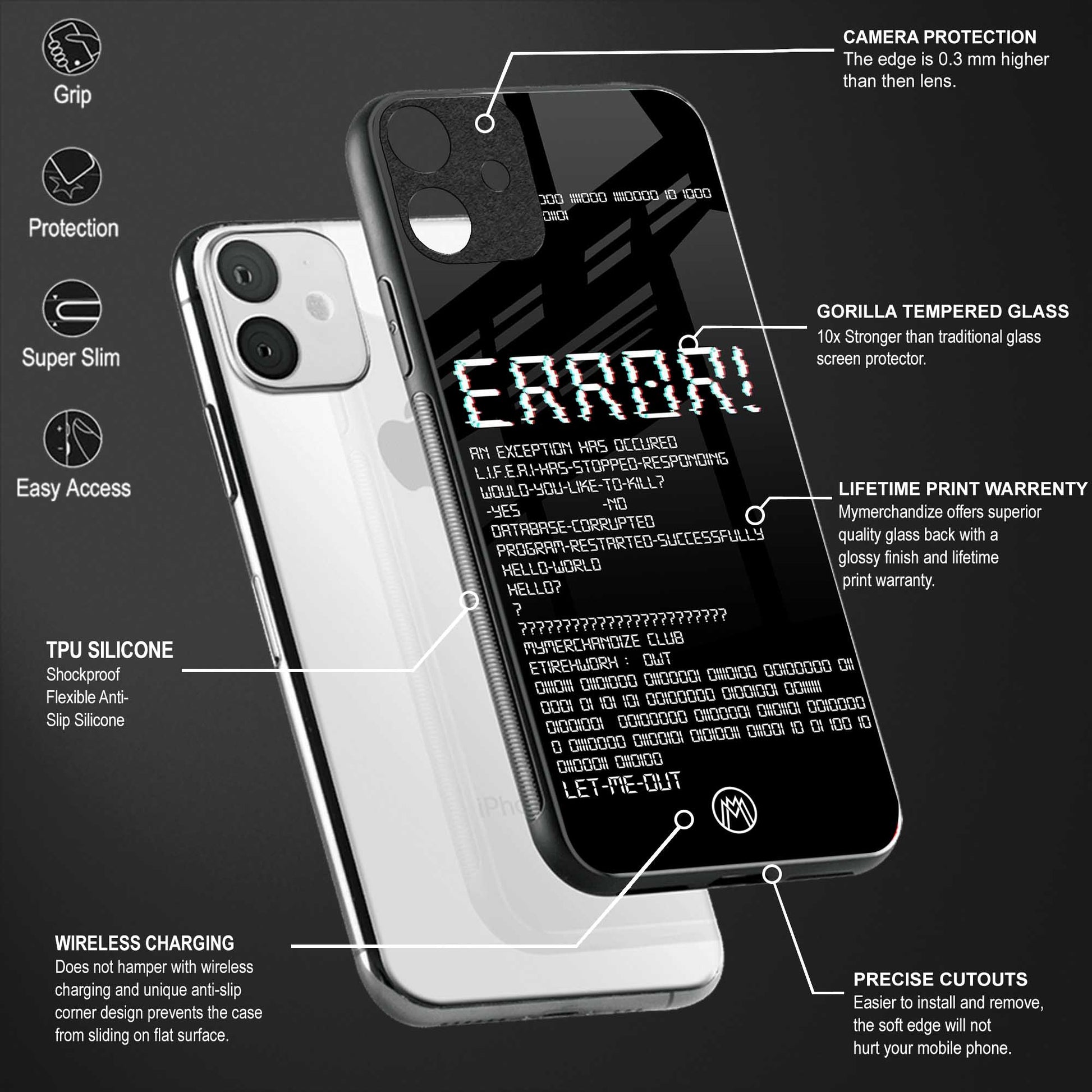 error glass case for iphone x image-4