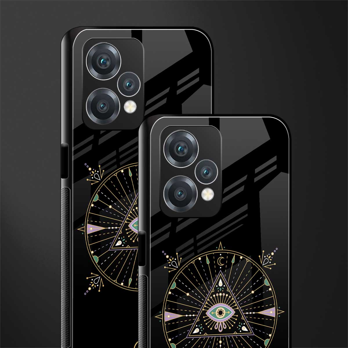 evil eye mandala black back phone cover | glass case for oneplus nord ce 2 lite 5g