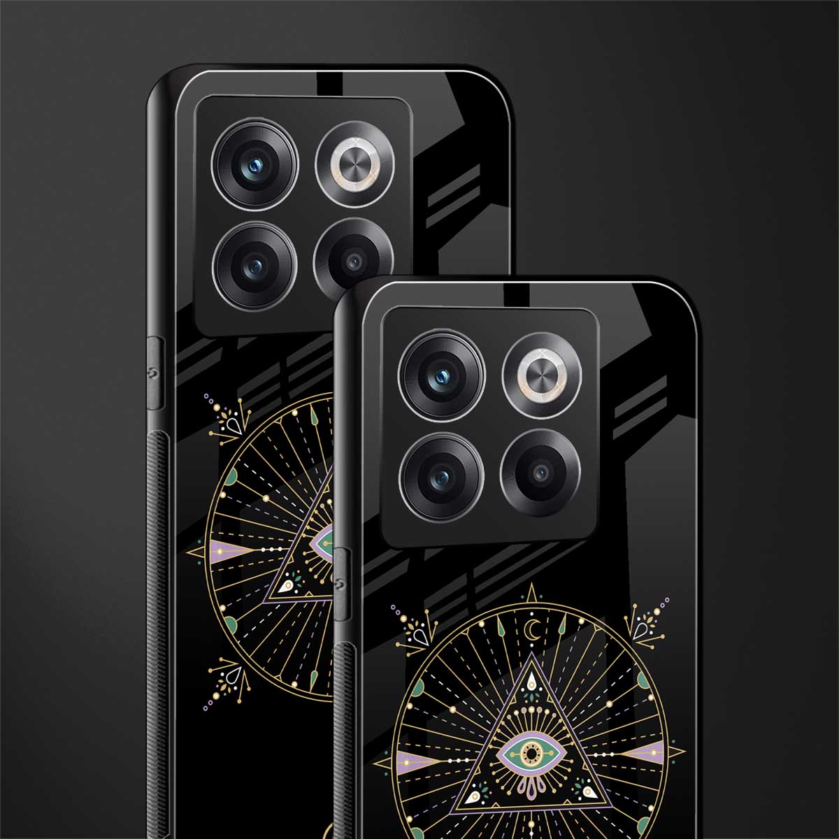 evil eye mandala black back phone cover | glass case for oneplus 10t