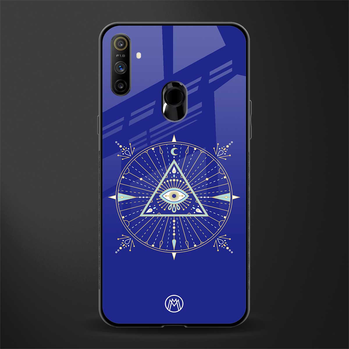 evil eye mandala blue glass case for realme narzo 10a image