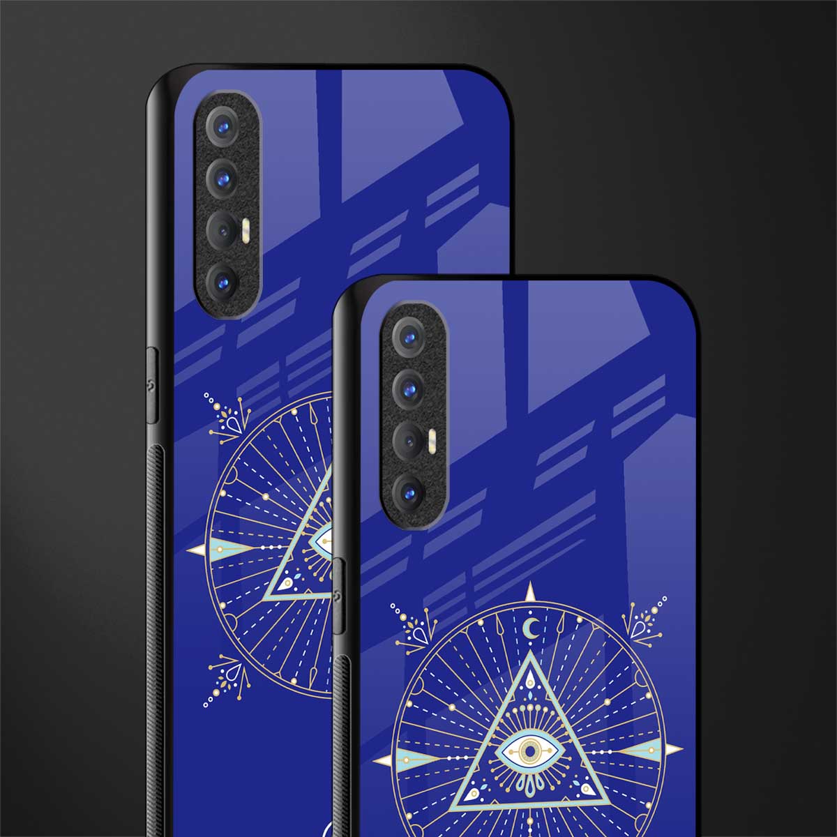 evil eye mandala blue glass case for oppo reno 3 pro image-2