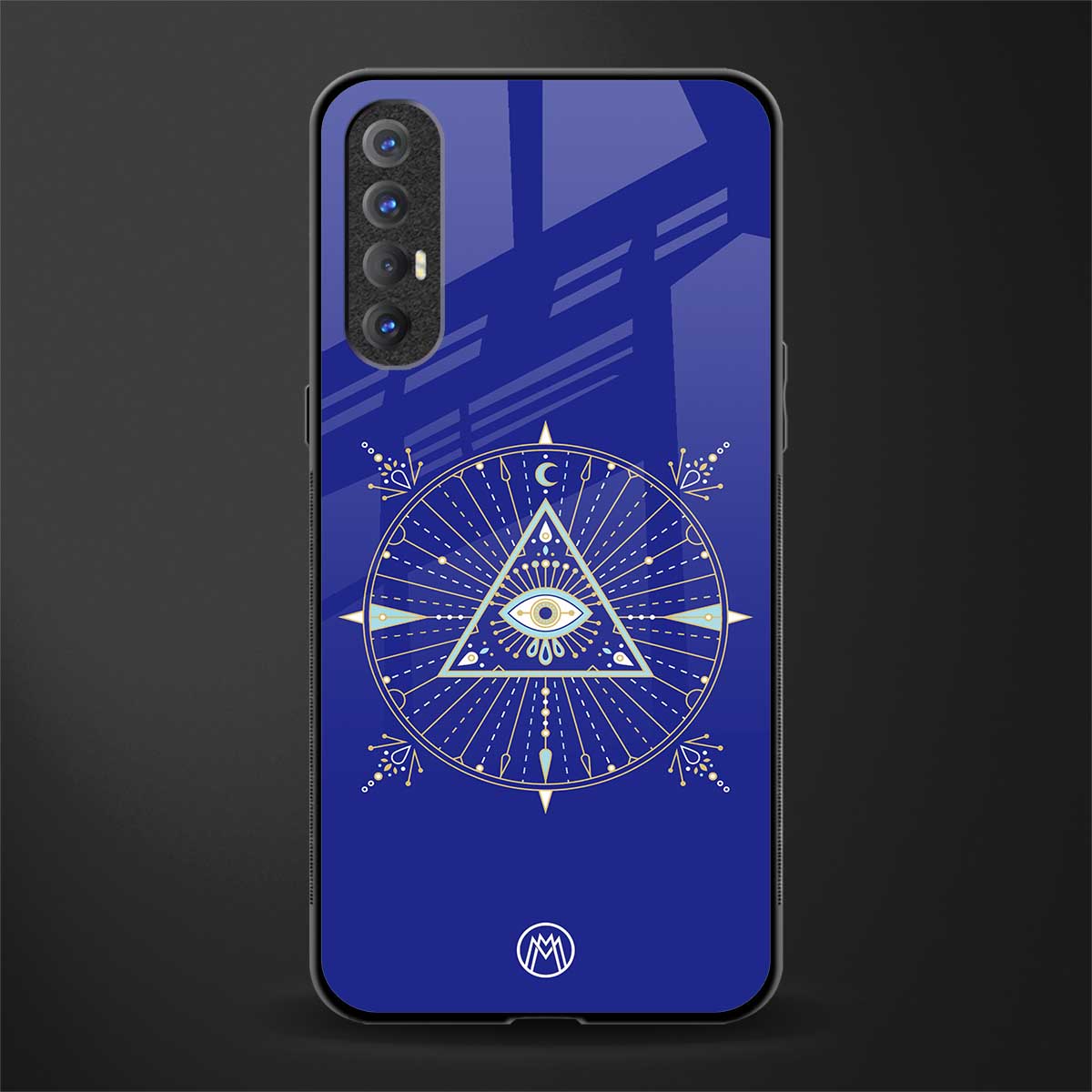 evil eye mandala blue glass case for oppo reno 3 pro image