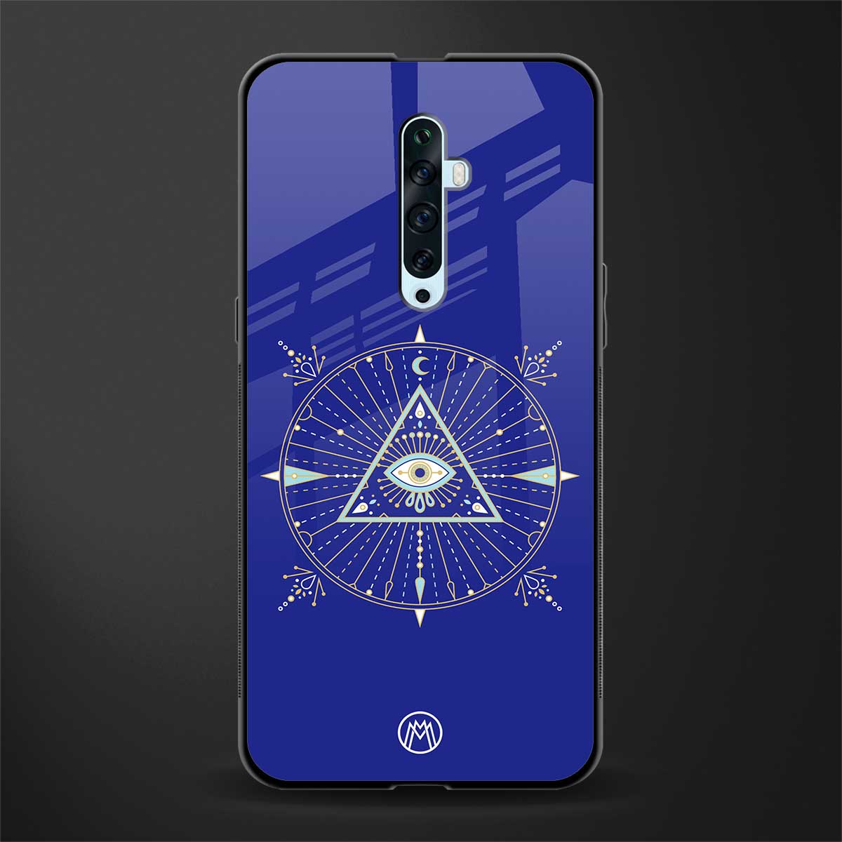 evil eye mandala blue glass case for oppo reno 2z image