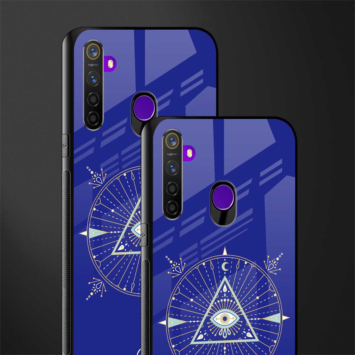 evil eye mandala blue glass case for realme 5s image-2