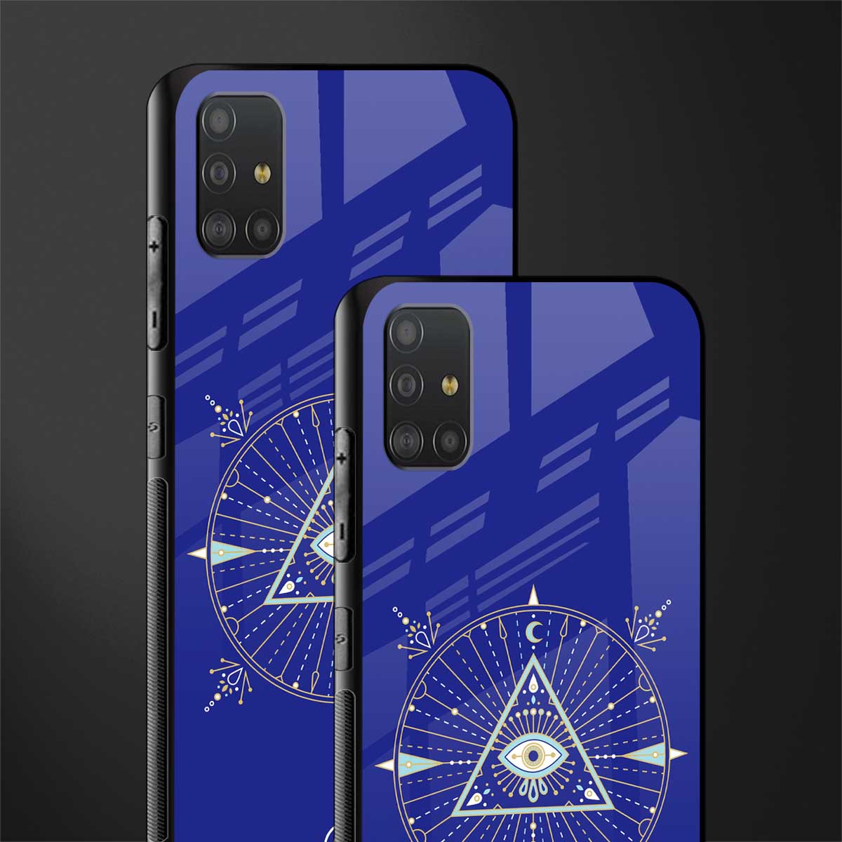 evil eye mandala blue glass case for samsung galaxy a51 image-2