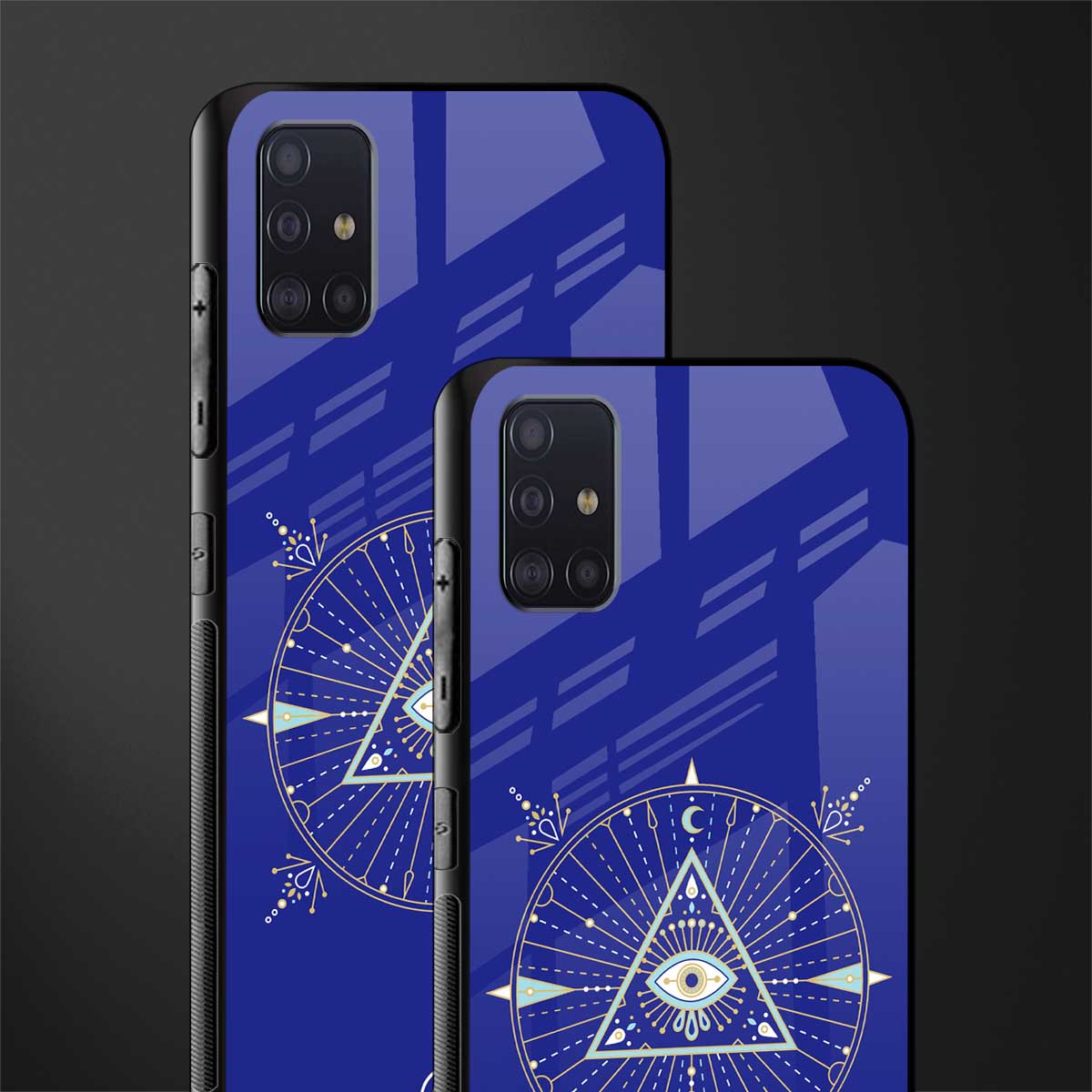 evil eye mandala blue glass case for samsung galaxy a71 image-2