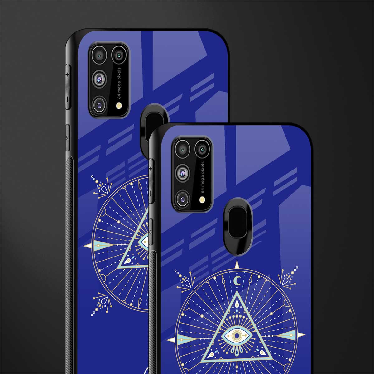 evil eye mandala blue glass case for samsung galaxy m31 prime edition image-2