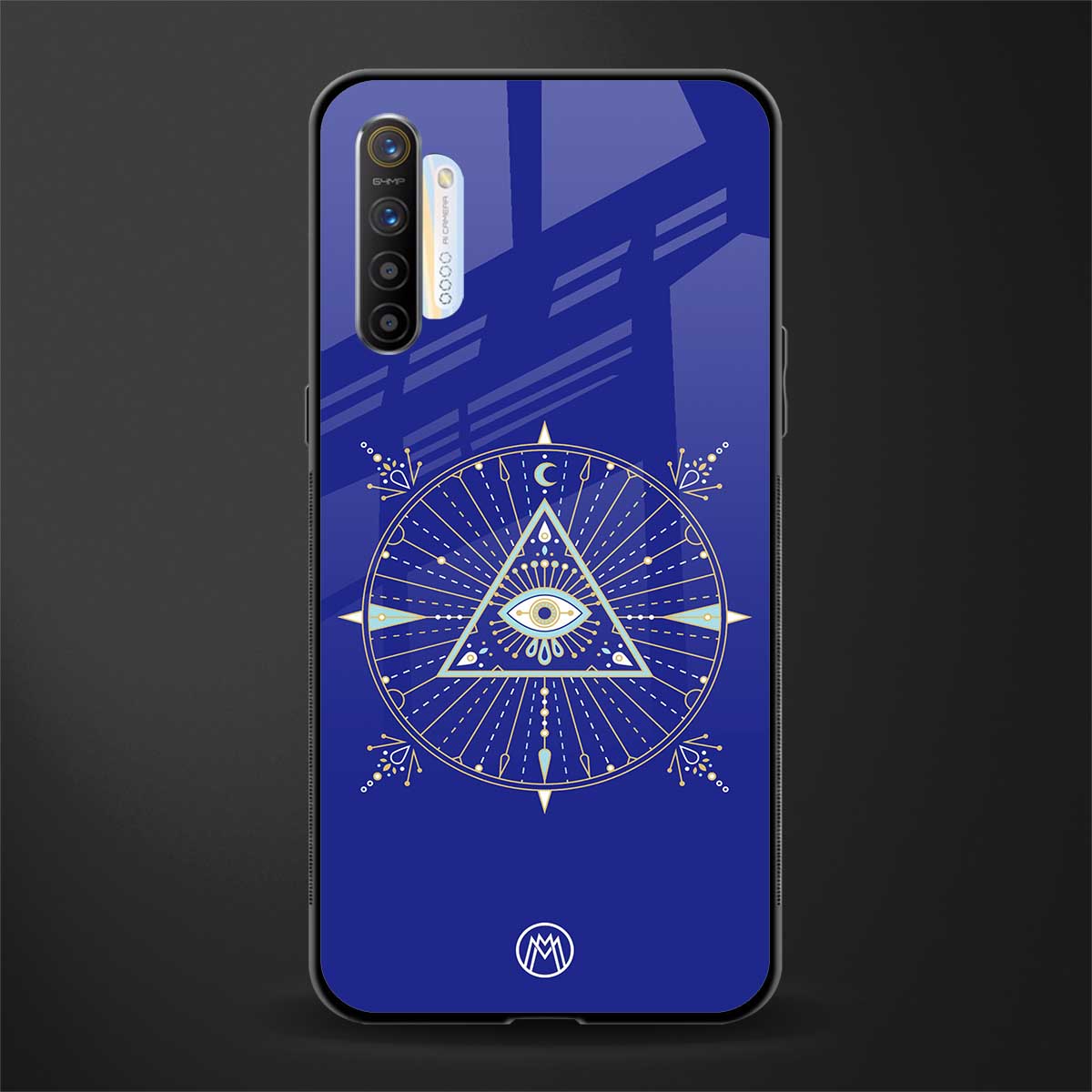 evil eye mandala blue glass case for realme x2 image