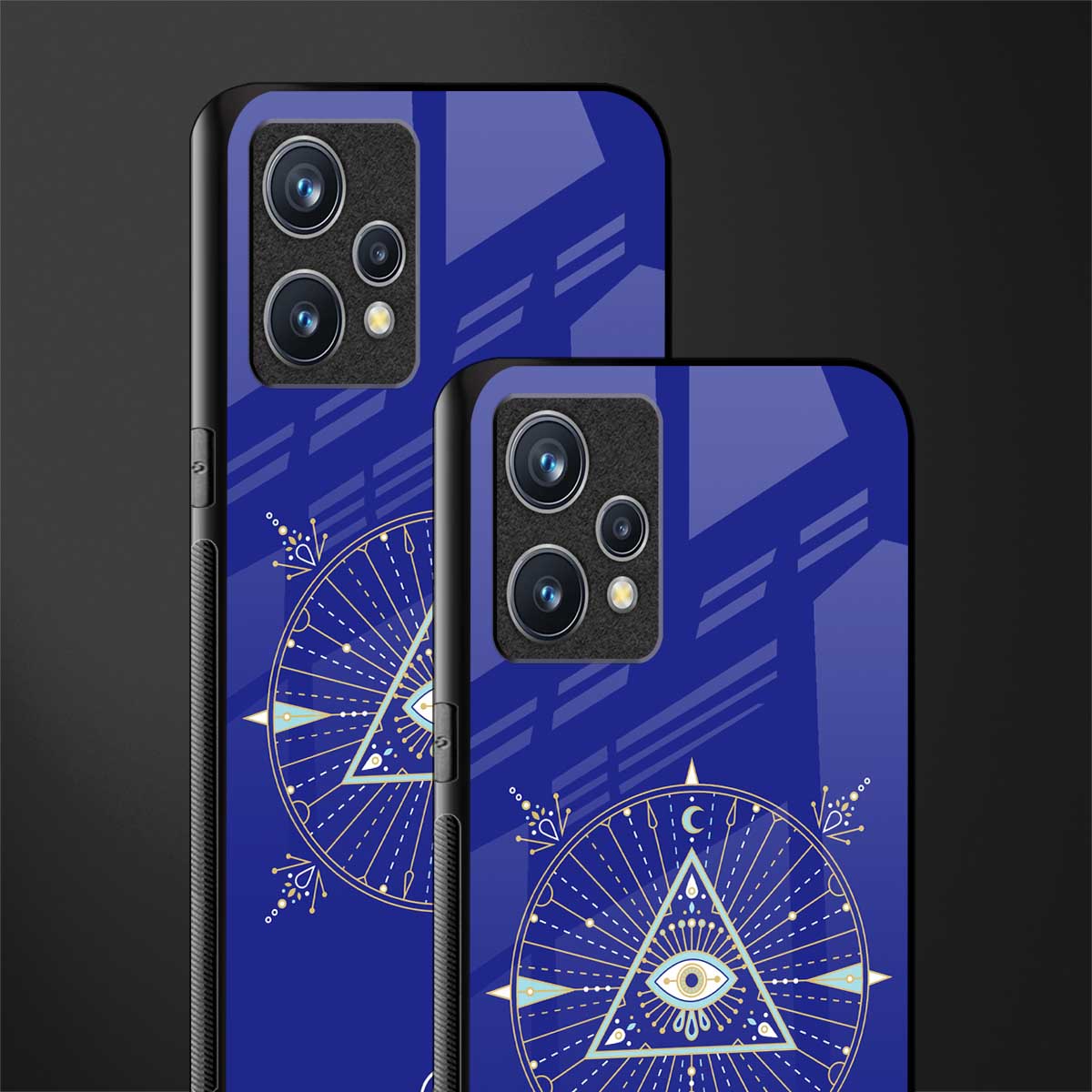 evil eye mandala blue glass case for realme 9 4g image-2