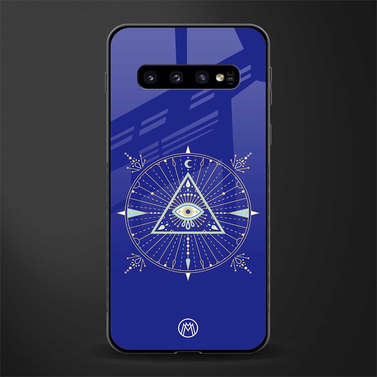 evil eye mandala blue glass case for samsung galaxy s10 plus image