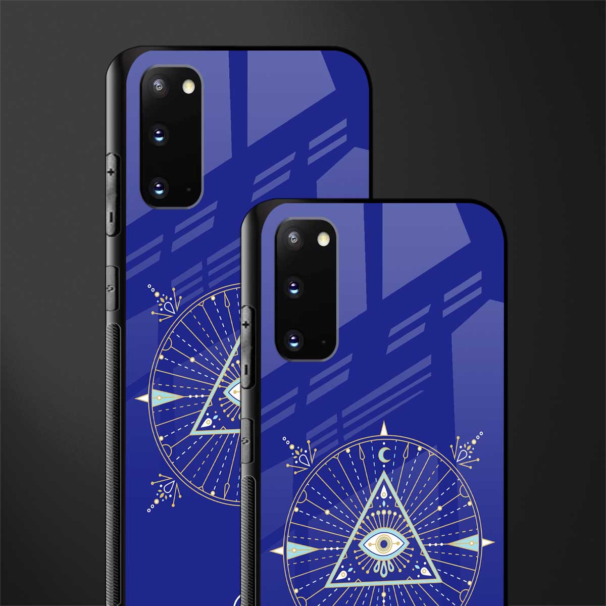 evil eye mandala blue glass case for samsung galaxy s20 image-2