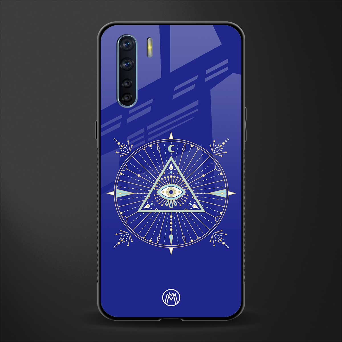 evil eye mandala blue glass case for oppo f15 image