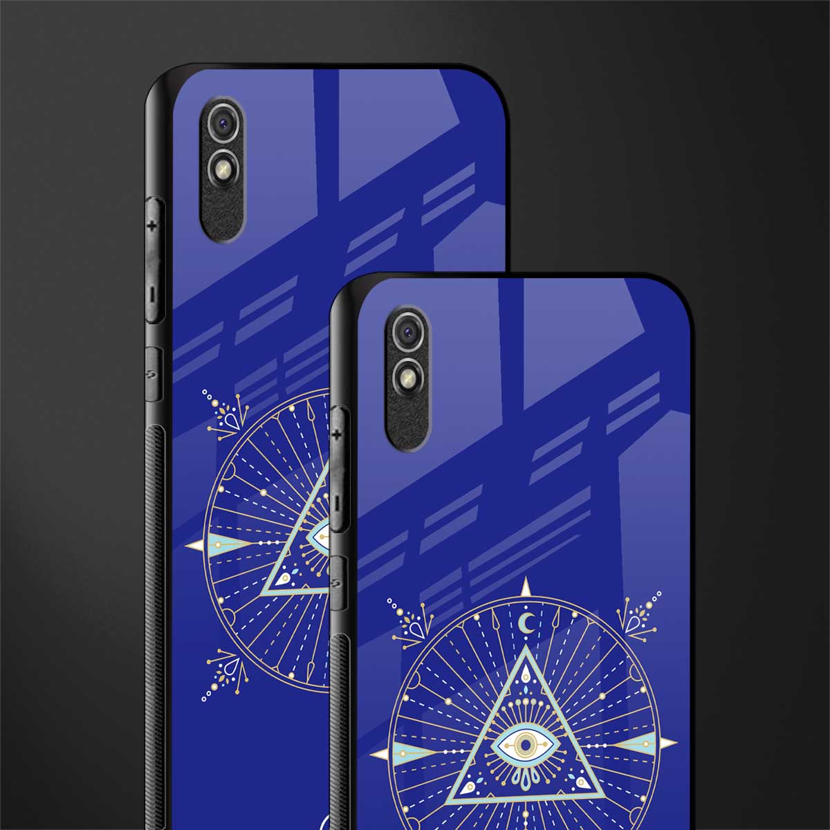 evil eye mandala blue glass case for redmi 9a image-2
