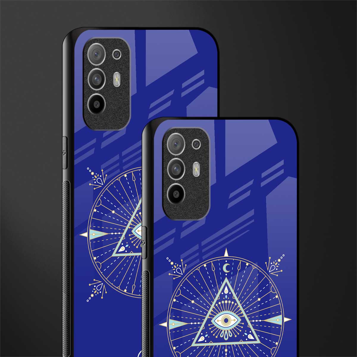 evil eye mandala blue glass case for oppo f19 pro plus image-2