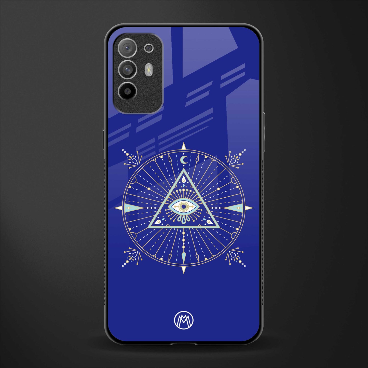 evil eye mandala blue glass case for oppo f19 pro plus image