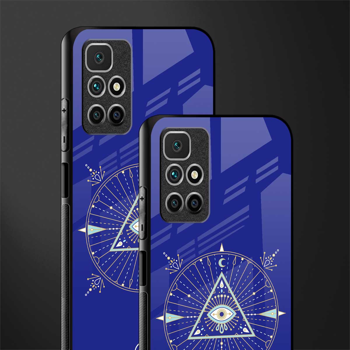 evil eye mandala blue glass case for redmi 10 prime image-2