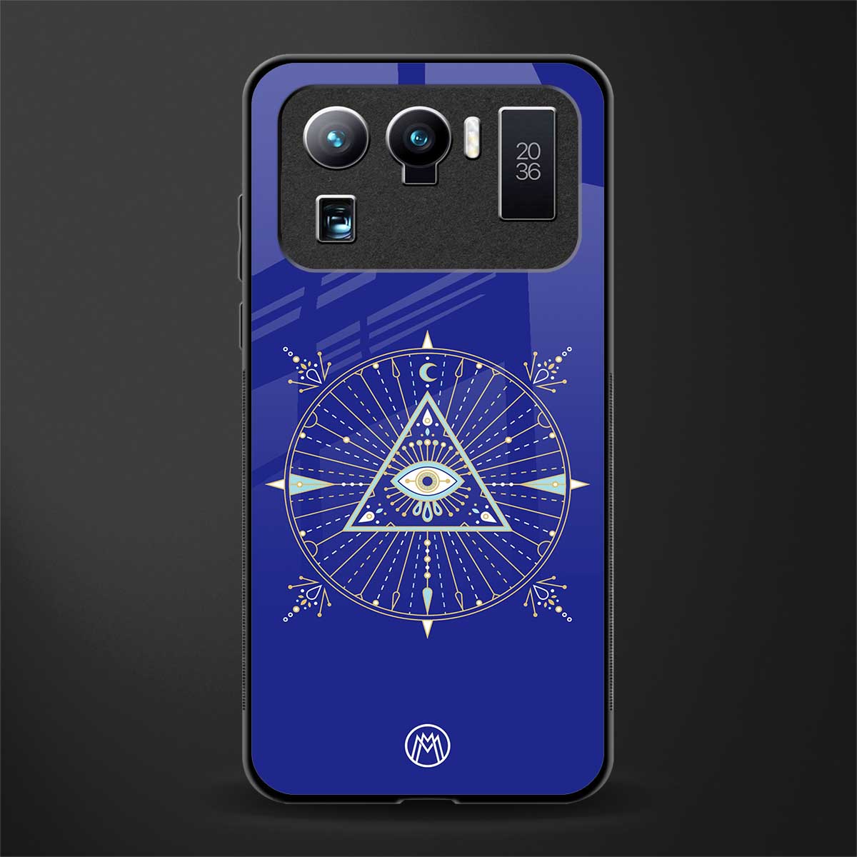 evil eye mandala blue glass case for mi 11 ultra 5g image
