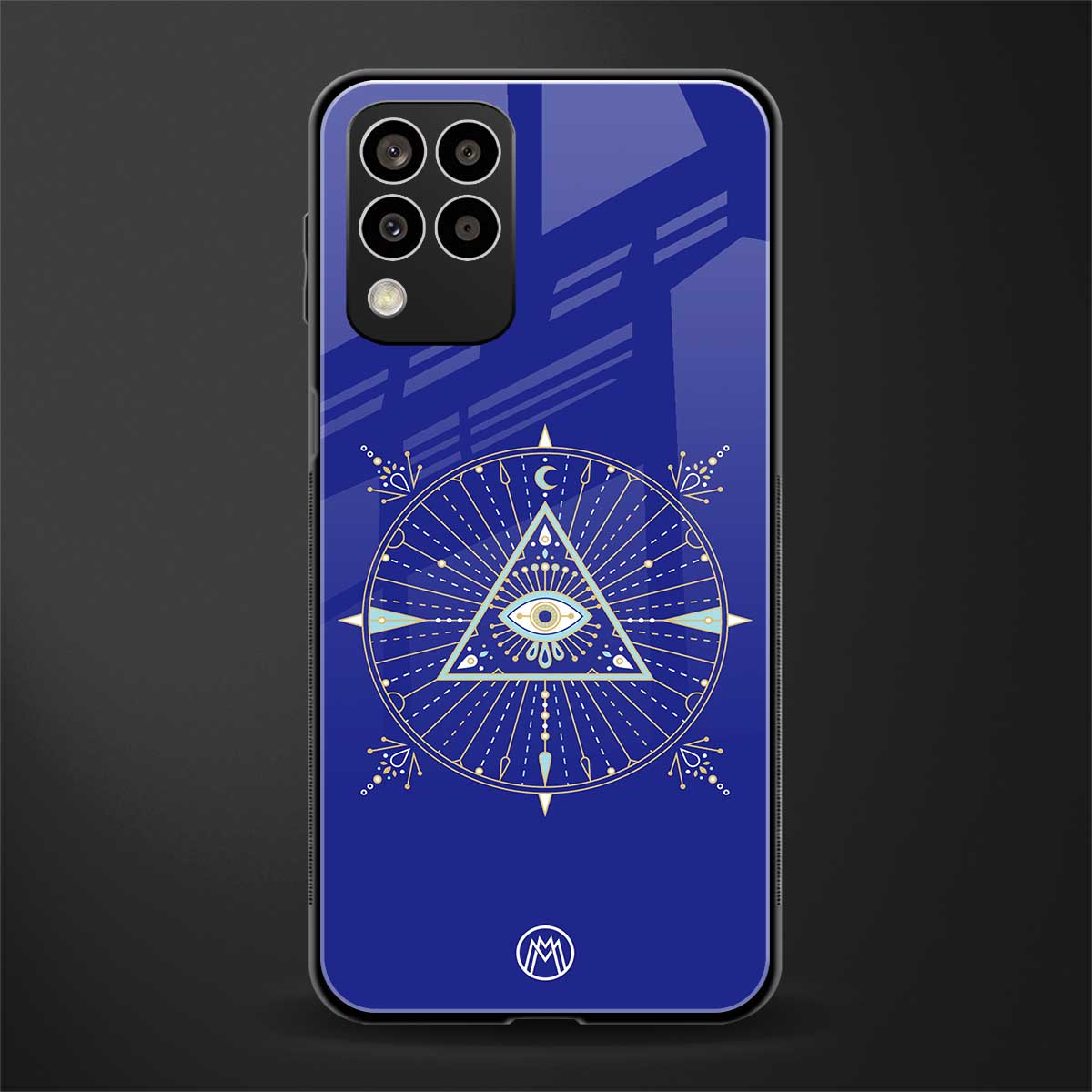 evil eye mandala blue back phone cover | glass case for samsung galaxy m33 5g