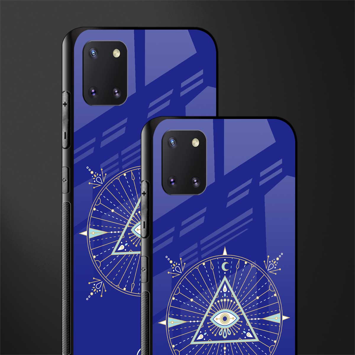 evil eye mandala blue glass case for samsung a81 image-2